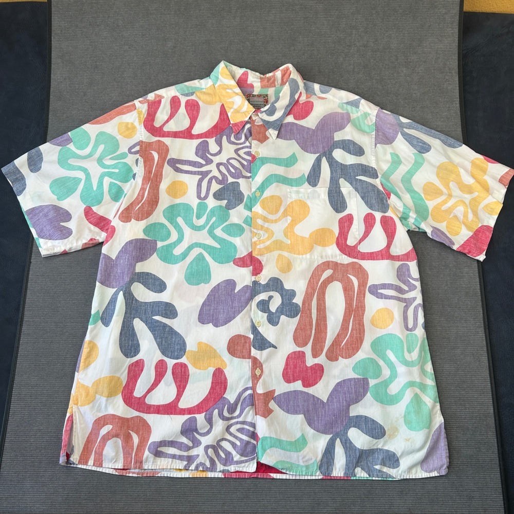 Reyn Spooner Commemorative Classics Abstract Matisse Print Cotton y2k Shirt XL